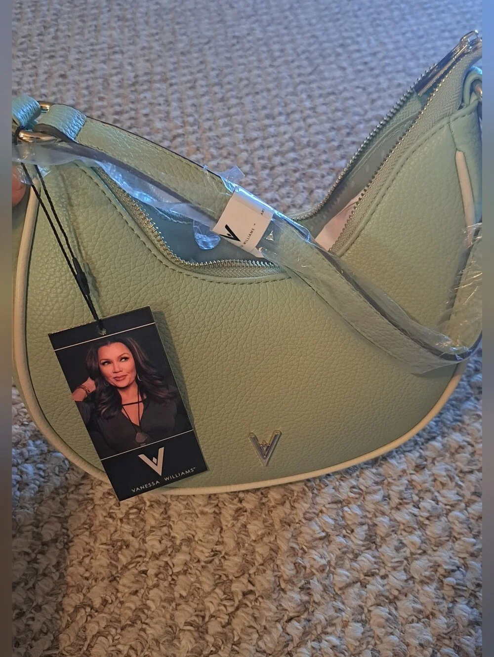 Vanessa Williams Mint Green Crescent Shoulder Bag | NWT